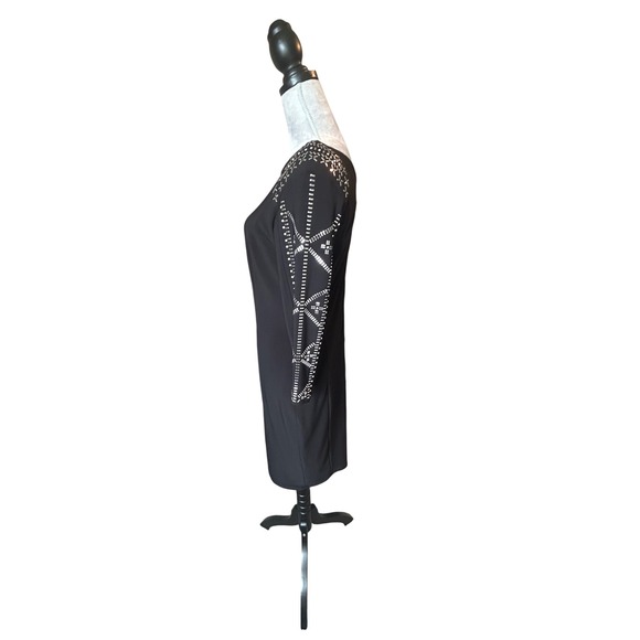 Frank Lyman Black Sheath Dress Embellished 3/4‎ Sleeve Career Cocktail 8 - Picture 12 of 12